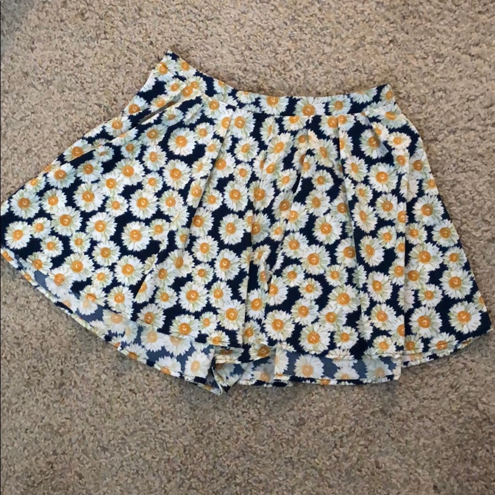 Sunflower flowy shorts- looks like a skirt when on